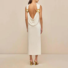 Load image into Gallery viewer, Sexy Lightly Mature Sexy Backless Dress Autumn French Waist Dress Women