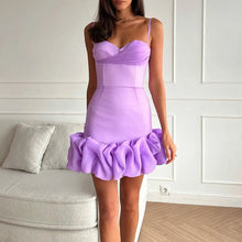 Load image into Gallery viewer, Sexy Backless Solid Color Sheath Pleated Dress Skinny Slimming Cami Dress