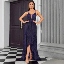 Load image into Gallery viewer, Sling Ball Dress Sexy Slim Fit Annual Party Dress Short Front Long Back Elegant Slim Fit Long Evening Dress