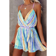 Load image into Gallery viewer, Spring Summer Suspender Pleated Chiffon Dress Home Lace up Sexy V neck Chiffon Dress