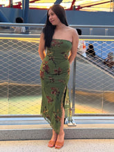 Load image into Gallery viewer, Summer Women Clothing Vacation Slimming Retro Printed Sexy Tube Top Split Double Layer Dress