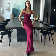 Load image into Gallery viewer, Spring Sexy Halter Stitched Backless Slim Fit Sheath Dress