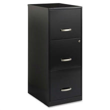 Load image into Gallery viewer, Black Metal 3-Drawer Vertical Filing Cabinet - Great for Home Office