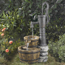 Load image into Gallery viewer, Outdoor Water Pump Half Whiskey Barrel Style Water Fountain