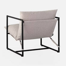 Load image into Gallery viewer, Modern Beige Grey Tan Oatmeal Upholstered Accent Chair with Metal Frame