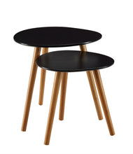 Load image into Gallery viewer, Set of 2 - Modern Mid-Century Style Nesting Tables End Table in Black