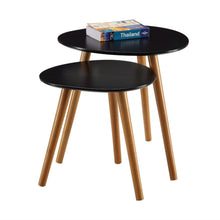 Load image into Gallery viewer, Set of 2 - Modern Mid-Century Style Nesting Tables End Table in Black