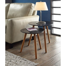 Load image into Gallery viewer, Set of 2 - Modern Mid-Century Style Nesting Tables End Table in Black