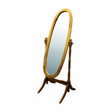 Load image into Gallery viewer, Classic Oval Cheval Floor Mirror with Natural Wood Finish Frame