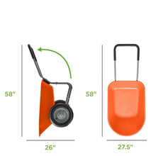 Load image into Gallery viewer, Heavy Duty 2-Wheel Multipurpose Rust Proof Wheelbarrow - Orange