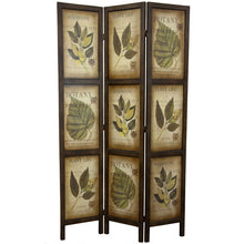 Load image into Gallery viewer, 3-Panel Double Sided Floral Botany Plant Life Floral Leaves Room Divider