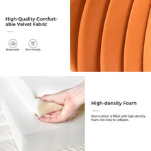 Load image into Gallery viewer, Orange Velvet Upholstered Wingback Accent Side Chair with Gold Metal Legs