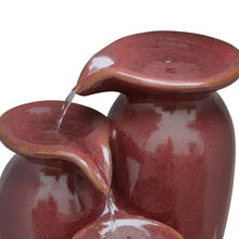 Load image into Gallery viewer, Outdoor Garden Patio 3-Tier Burgundy Red Ceramic-Look Polyresin Water Fountain
