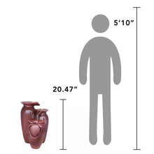Load image into Gallery viewer, Outdoor Garden Patio 3-Tier Burgundy Red Ceramic-Look Polyresin Water Fountain