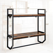 Load image into Gallery viewer, Wall Mounted Over Toilet 2-Shelf Bathroom Shelving Unit with Towel Bar