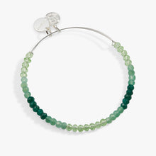 Load image into Gallery viewer, Ombre Faceted Stone Beaded Charm Bangle, Green