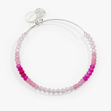 Load image into Gallery viewer, Ombre Faceted Stone Beaded Charm Bangle, Pink