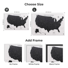 Load image into Gallery viewer, Wooden Canvas USA Map - Onyx