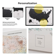 Load image into Gallery viewer, Wooden Canvas USA Map - Onyx