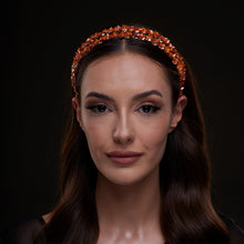 Load image into Gallery viewer, Orange Crystal Beaded Hairband