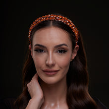 Load image into Gallery viewer, Orange Crystal Beaded Hairband