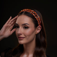 Load image into Gallery viewer, Orange Crystal Beaded Hairband