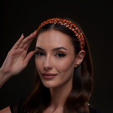 Load image into Gallery viewer, Orange Crystal Beaded Hairband