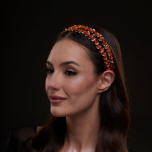 Load image into Gallery viewer, Orange Crystal Beaded Hairband