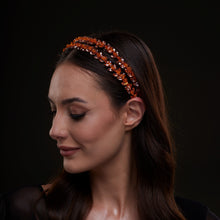 Load image into Gallery viewer, Orange Crystal Beaded Hairband