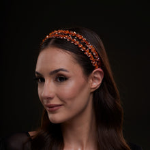Load image into Gallery viewer, Orange Crystal Beaded Hairband