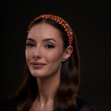 Load image into Gallery viewer, Orange Crystal Beaded Hairband