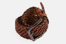 Load image into Gallery viewer, The Mclean Woven Brown Leather Belt
