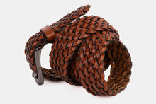 Load image into Gallery viewer, The Mclean Woven Brown Leather Belt