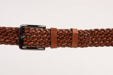 Load image into Gallery viewer, The Grand Woven Tan Color Leather Belt