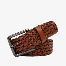 Load image into Gallery viewer, The Grand Woven Tan Color Leather Belt