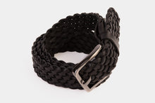 Load image into Gallery viewer, The Mclean Woven Black Leather Belt