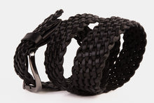 Load image into Gallery viewer, The Grand Woven Black Color Leather Belt