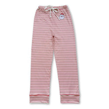 Load image into Gallery viewer, Santa embroidery red green stripe women Christmas pants