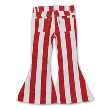 Load image into Gallery viewer, Red stripe pants kids girls Christmas jeans