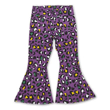 Load image into Gallery viewer, Purple leopard denim pants girls mardi gras jeans