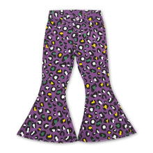 Load image into Gallery viewer, Purple leopard denim pants girls mardi gras jeans