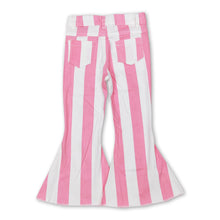 Load image into Gallery viewer, Pink stripe denim pants girls valentine's day jeans