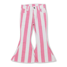 Load image into Gallery viewer, Pink stripe denim pants girls valentine's day jeans