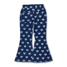 Load image into Gallery viewer, Heart print denim pants girls valentine's day jeans