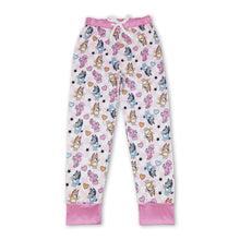 Load image into Gallery viewer, Pink plaid heart dog adult women valentines sleepwear bottom