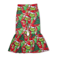 Load image into Gallery viewer, Green face kids girls Christmas bell bottom pants