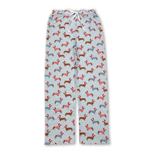 Load image into Gallery viewer, Christmas hat dog print adult men sleepwear bottom pants