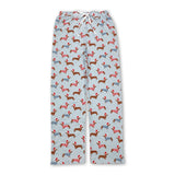 Christmas hat dog print adult men sleepwear bottom pants