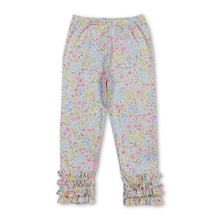 Load image into Gallery viewer, Pink yellow floral kids girls icing ruffle pants