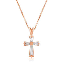 Load image into Gallery viewer, Rose Gold Plated Cross Necklace